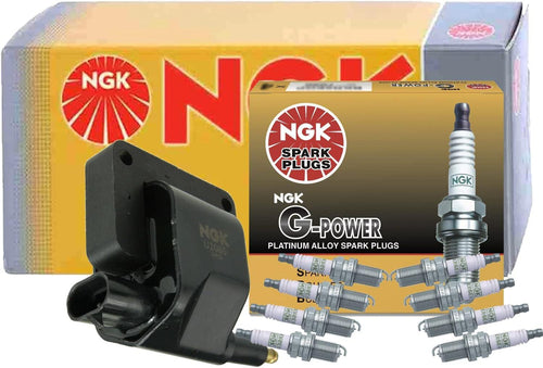 NGK HEI Ignition Coil & 8 G-Power Platinum Spark Plugs Kit for Dodge Ram 2500