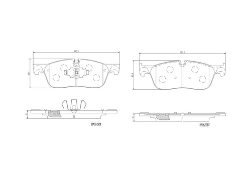 Brembo Front Disc Brake Pad Set for F-Pace, XE, XF, Range Rover Velar (P36035N)