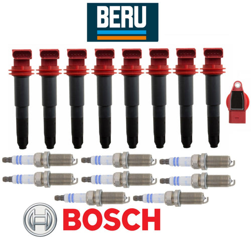OEM Ignition Coil + Spark Plug (8Sets) Beru for Porsche Cayenne Panamera Turbo