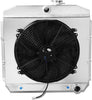 RA+FS-SBC55-3 3-Row Radiator with Fan Shroud Compatible with 55-57 Chevy Bel-Air/Nomad/One-Fifty (150) Series/Two-Ten Series (210) Series V8 MT