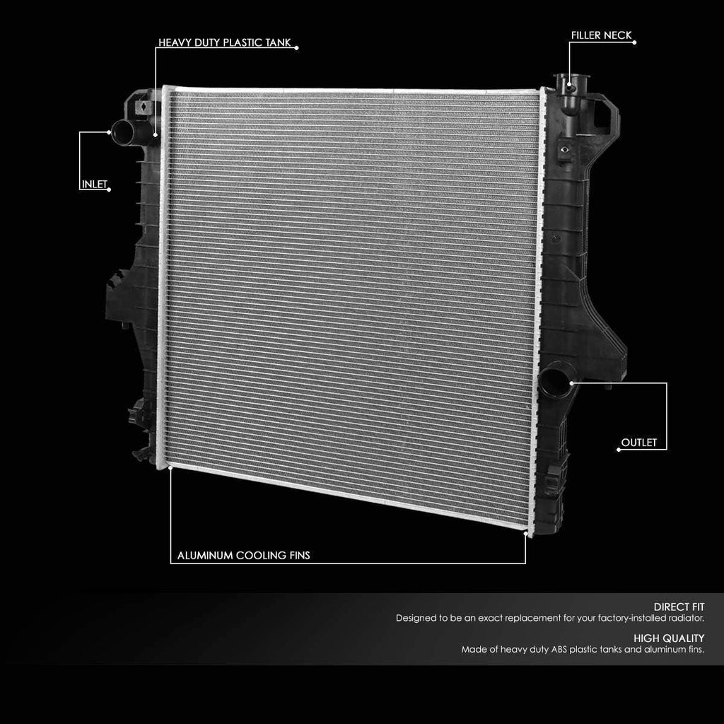 OEM-RA-2711 OE Style Aluminum Cooling Radiator Compatible with 03-09 Dodge Ram 2500 3500 5.9 6.7, 27" W X 29-7/16" H X 1-9/16" D, 2" Inlet / 2"Outlet