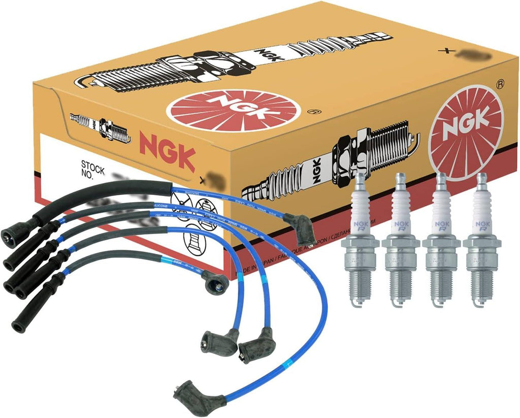 NGK Wire & 4 Standard Spark Plugs Kit for Mazda 626 B2000 2.0 L4