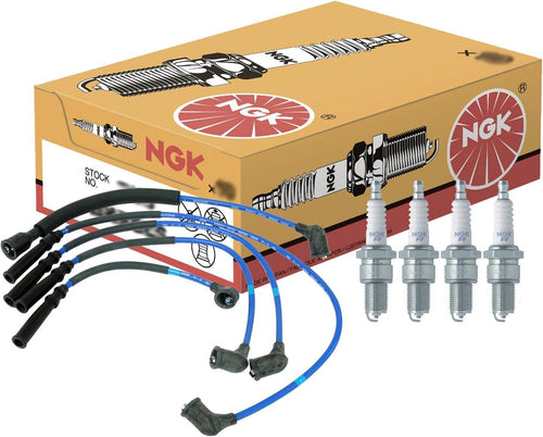 NGK Wire & 4 Standard Spark Plugs Kit for Mazda 626 B2000 2.0 L4