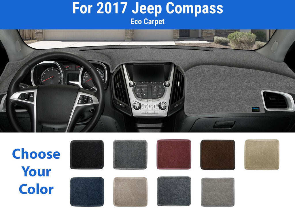 Dashboard Dash Mat Cover for 2017 Jeep Compass (Poly Carpet)