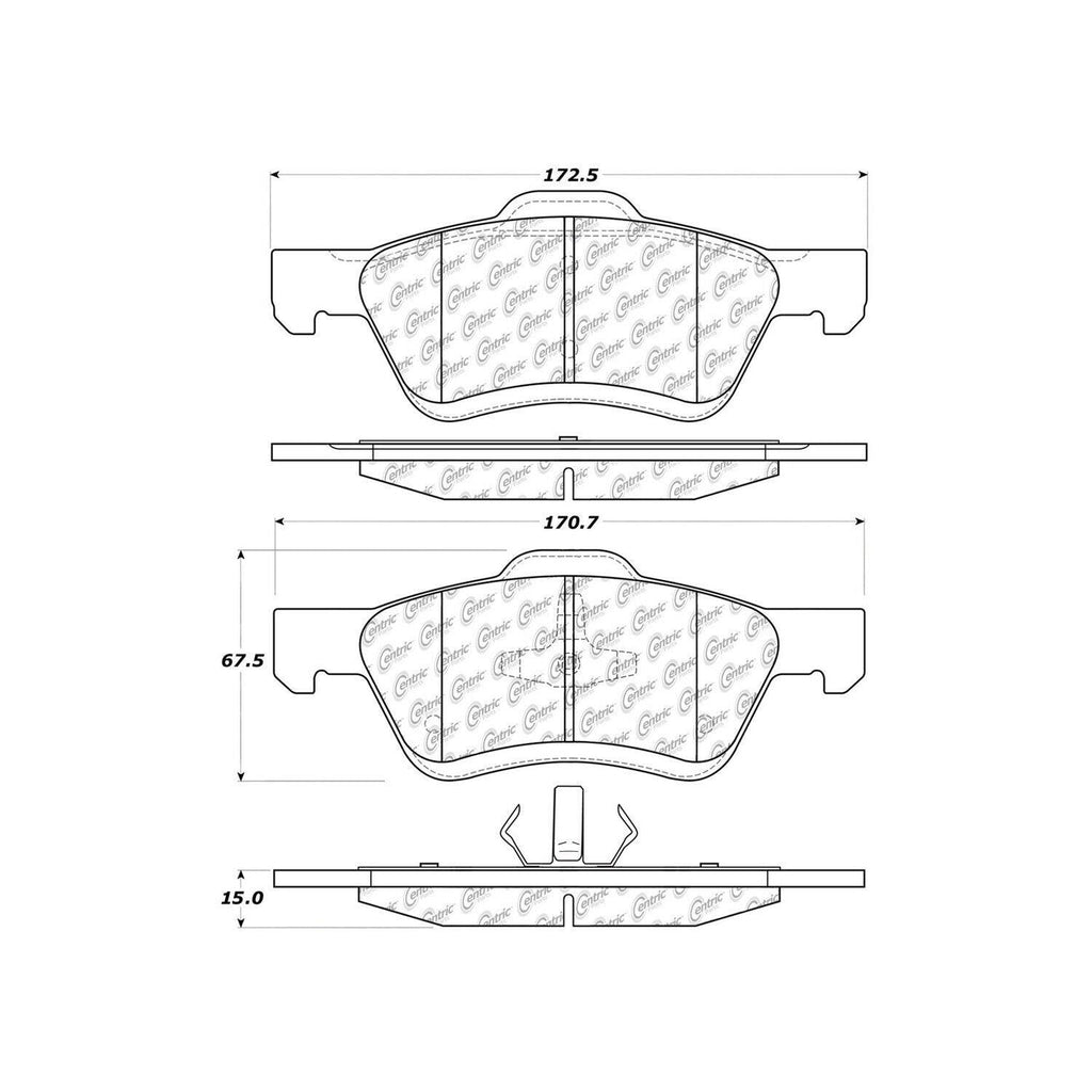 Centric Front Disc Brake Pad for Escape, Tribute, Mariner (105.10472)
