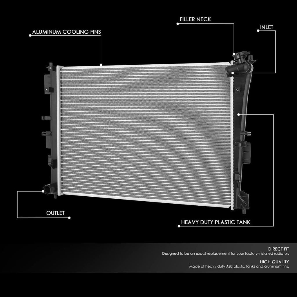 OEM-RA-13249 1-Row Aluminum Core Radiator Compatible with 11-14 Optima 2.4L Hybrid, 25-1/16" W X 18-11/16 H X 5/8" D,1-3/8" Inlet / 1-3/8" Outlet