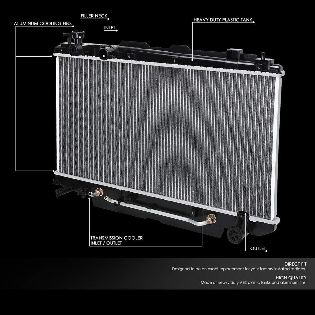 OEM-RA-2403 OE Style Bolt-On Aluminum Core Radiator Replacement Compatible with 01-05 Rav4 at MT, 29-7/16" W X 14-13/16" H X 1" D, 1-3/8" Inlet, 1-5/16" Outlet