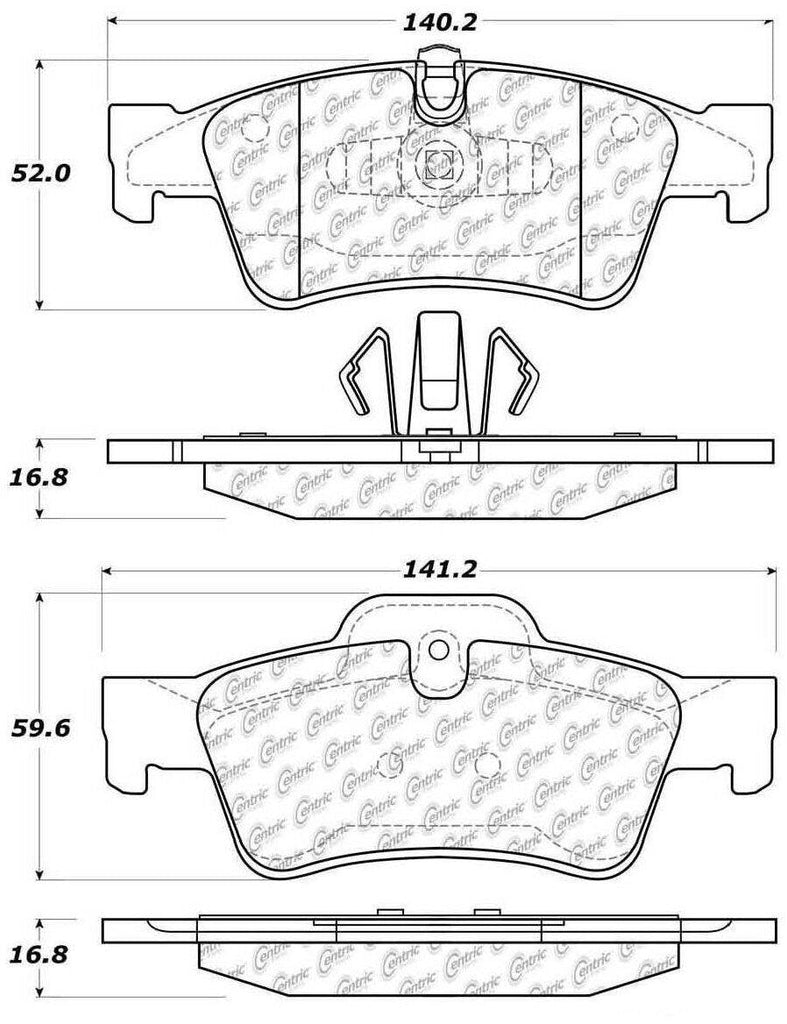 Centric Rear Disc Brake Pad for Mercedes-Benz (103.11220)