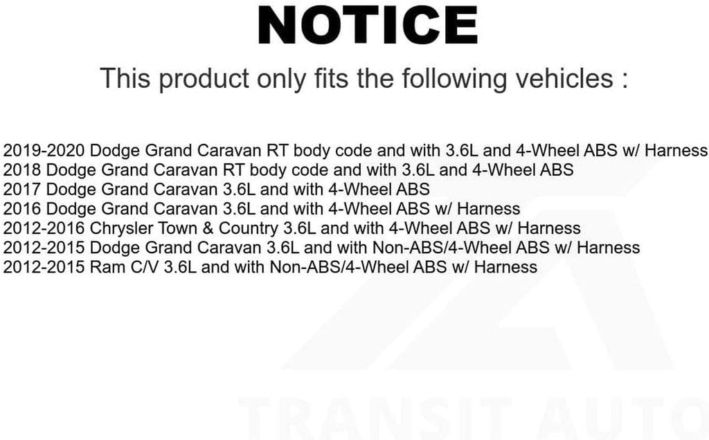 Mpulse ABS Wheel Speed Sensor SEN-2ABS2437 for Dodge Grand Caravan Chrysler Town & Country Ram C/V