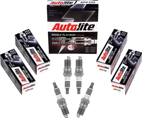 Autolite APP103 Double Platinum Automotive Replacement Spark Plugs (4 Pack)
