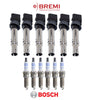 Ignition Coil & Spark Plug (6Sets) OE Bosch Bremi for Porsche Cayenne Base