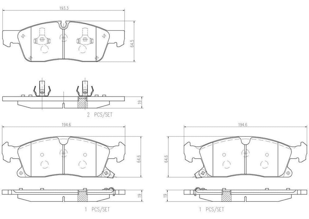Brembo Front Disc Brake Pad Set for Grand Cherokee, Durango (P37017N)