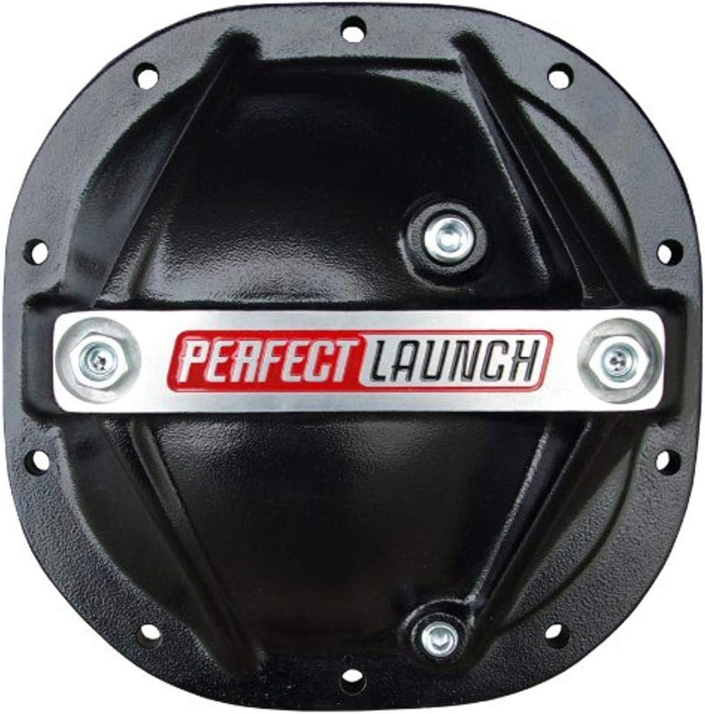 69501 Black Aluminum Differential Cover with Perfect Launch Logo and 8.8" Bearing Cap Stabilizer Bolts for Ford