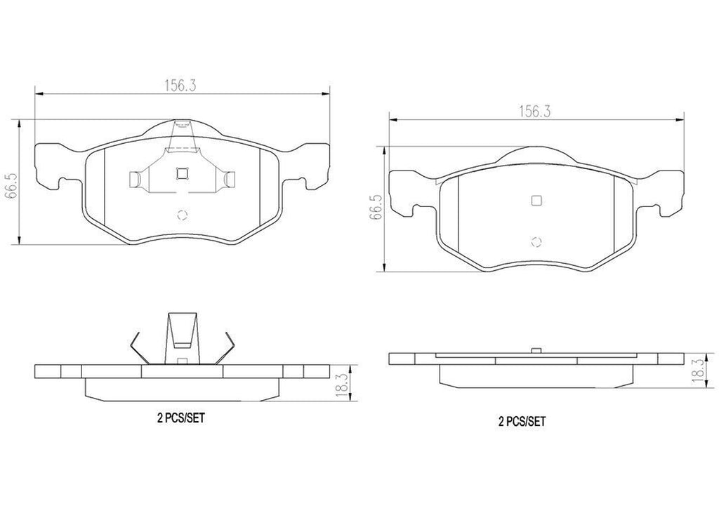 Brembo Front Disc Brake Pad Set for Escape, Mariner, Tribute (P24056N)