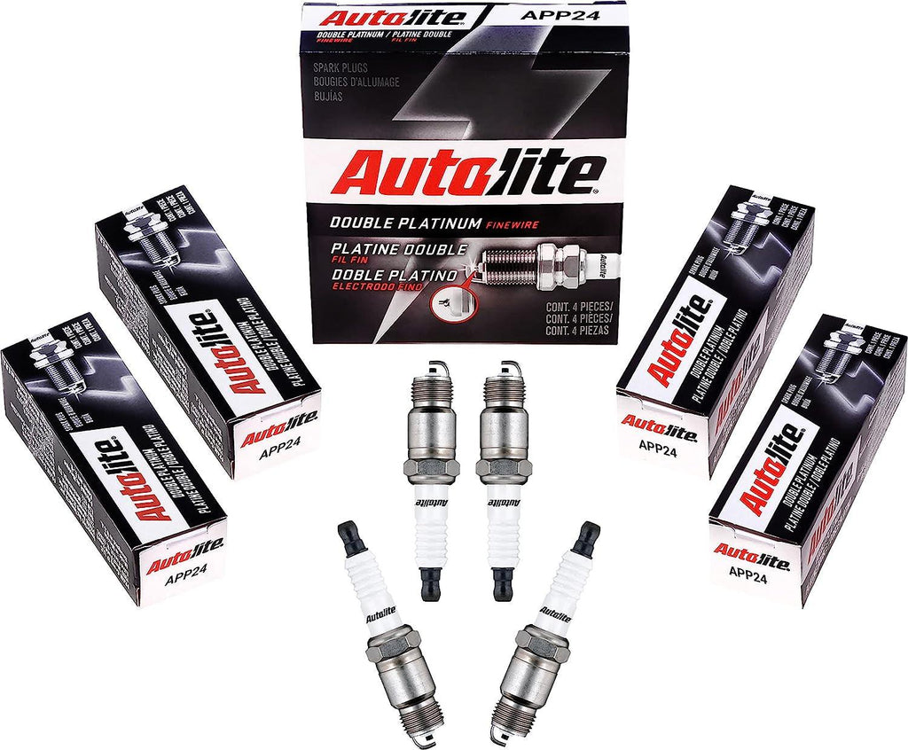 Autolite APP24 Double Platinum Automotive Replacement Spark Plugs (4 Pack)