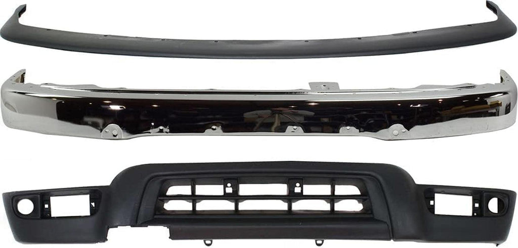 Bumper Trim Valance Kit Compatible with 1999-2002 Toyota 4Runner Base SR5 Front Chrome
