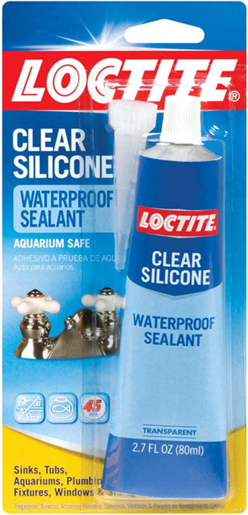 Loctite 908570 2.7 Oz Tub Clear Silicone Waterproof Sealant, Single Tube