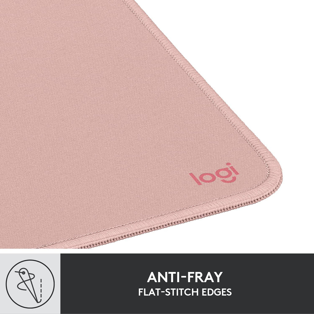 Logitech Mouse Pad - Studio Series, Computer Mouse Mat with Anti-Slip Rubber Base, Easy Gliding, Spill-Resistant Surface, Durable Materials, Portable, in a Fresh Modern Design, Darker Rose