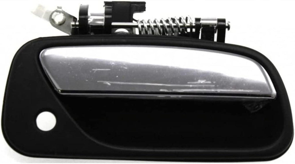 Compatible with Toyota T100 Exterior Door Handle Front, Passenger Side Black Bezel with Chrome Lever (1993-1998) | with Key Hole | Trim:All Submodels | TO1311135 | 6921034020