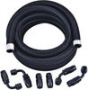 16 Row AN10-10AN Stacked Plate Oil Cooler Bundle with 6AN 3/8" 10FT CPE Fuel Line Hose Fitting Kit Braided Nylon Stainless Steel