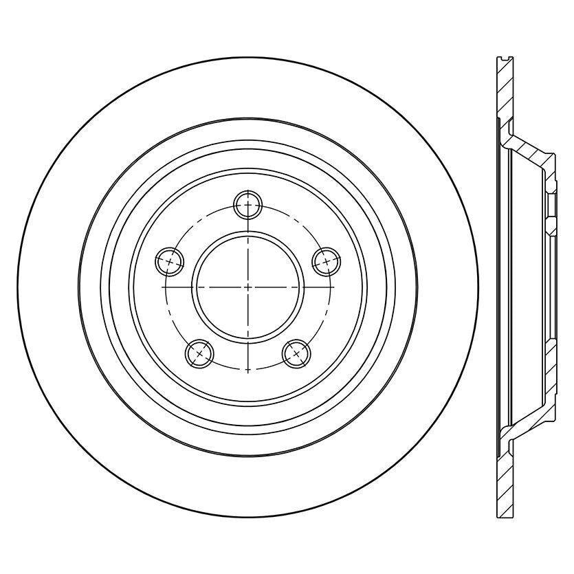 Centric Rear Disc Brake Rotor for 15-21 Ford Mustang (125.61111)