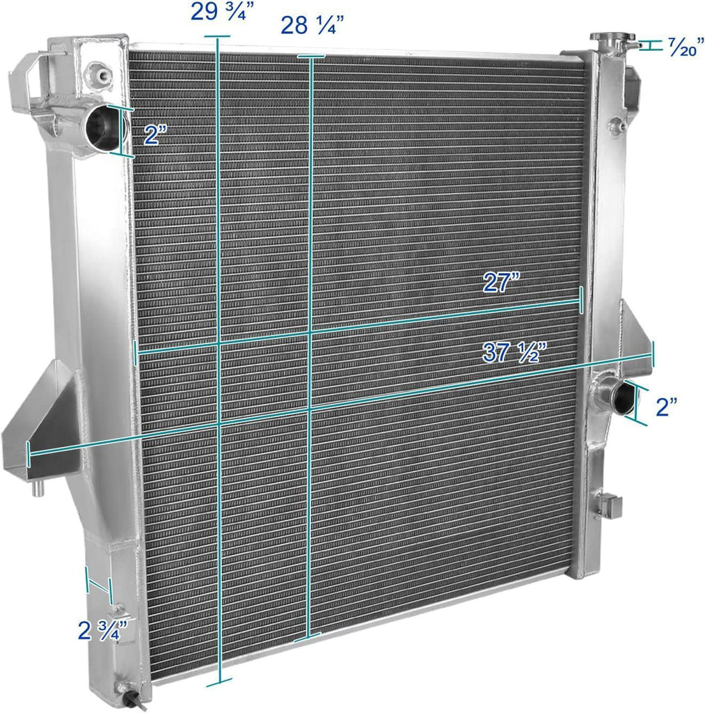 2-Row Aluminum Performance Cooling Radiator Compatible with Dodge Ram 3500 5.9L 6.7L Cummins 2003-2010