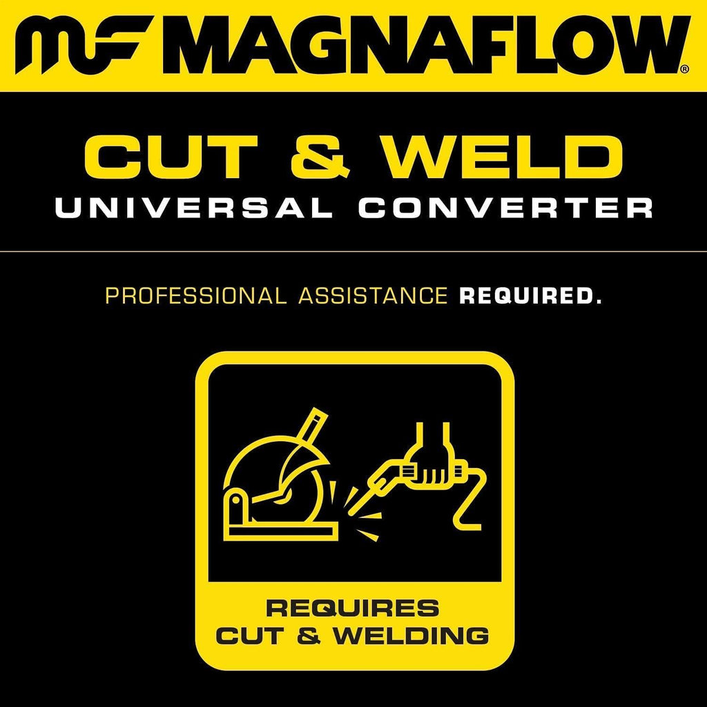 Magnaflow Universal Catalytic Converter California Grade CARB Compliant 5461334 - Stainless Steel 2In Inlet/Outlet Diameter, 11.375In Overall Length, Midbed O2 Sensor - CA Legal Replacement