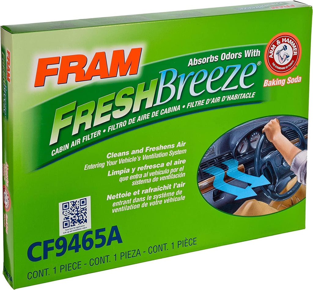 Fresh Breeze Cabin Air Filter with Arm & Hammer Baking Soda, CF9465A for Select Ford Vehicles , White, 1 Count (Pack of 1)