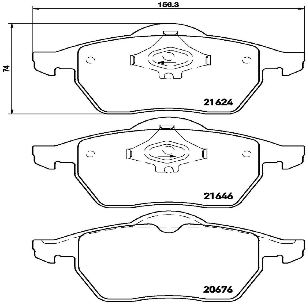 Brembo Front Disc Brake Pad Set for A4, A4 Quattro, Passat (P85036)