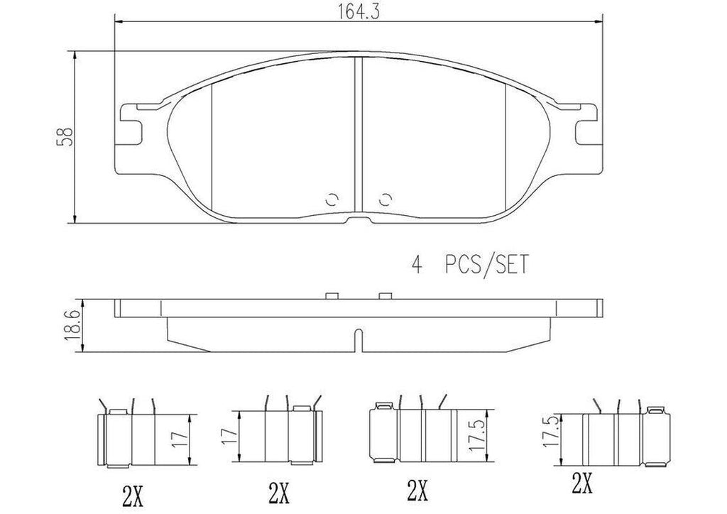 Brembo Front Disc Brake Pad Set for 1999-2003 Ford Windstar (P24109N)