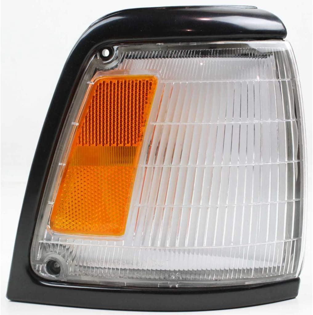 For Toyota Pickup Corner Light 1992 93 94 1995 Passenger Side | Clear & Amber Lens | W/Black Trim | 2WD | TO2521127 | 8161035080