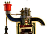 4 Stroke Diesel Hand Crank Model with Actuating Movable Parts to Demonstrate Engine Basics - 16" Tall -  Labs