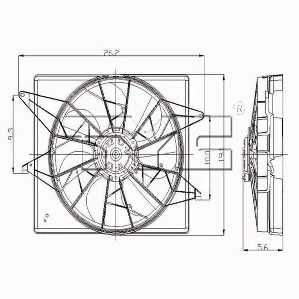 620950 Dual Radiator and Condenser Fan Assembly for 94-97 Cougar Thunderbird