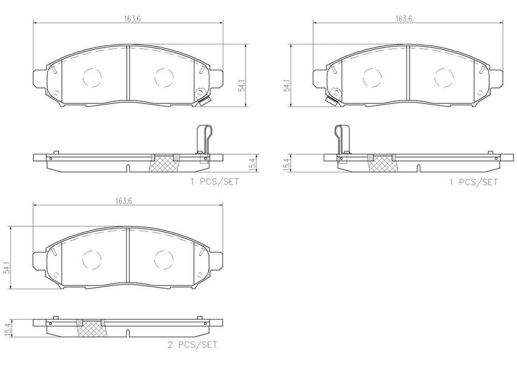 Brembo Front Disc Brake Pad Set for NV200, City Express, LEAF (P56096N)