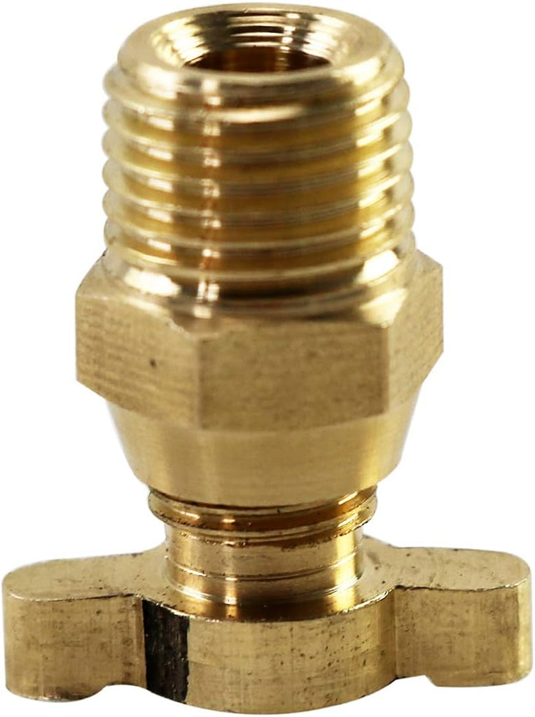 EGINCOOLER Drain Cock-Brass NPT 1/4" Radiator Universal Style Thread Male Brass Petcock Drain Plug 1PC