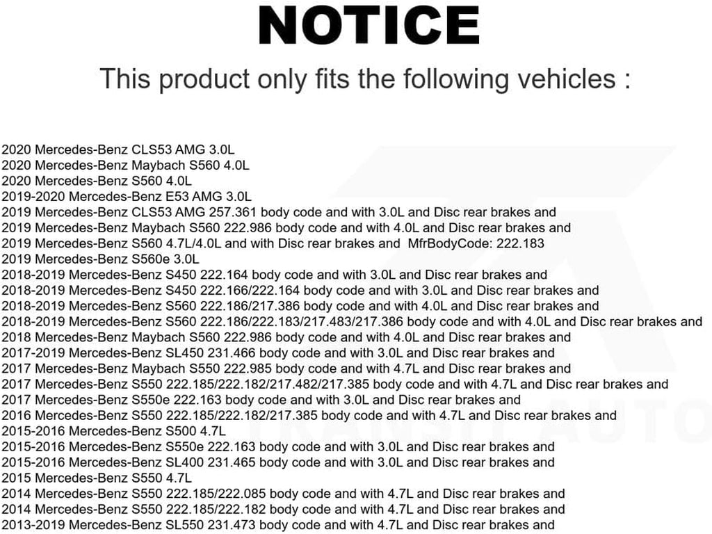 Mpulse Front Disc Brake Pads Wear Sensor SEN-2BWS0008 for Mercedes-Benz S550 SL550 S560 S450 SL400 SL450 E53 AMG S550E S65 Maybach S600 CLS53 S650