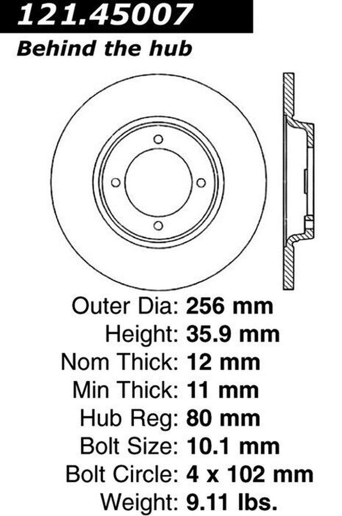 Front Disc Brake Rotor for B2000, Courier, B1800, Rotary Pickup (121.45007)