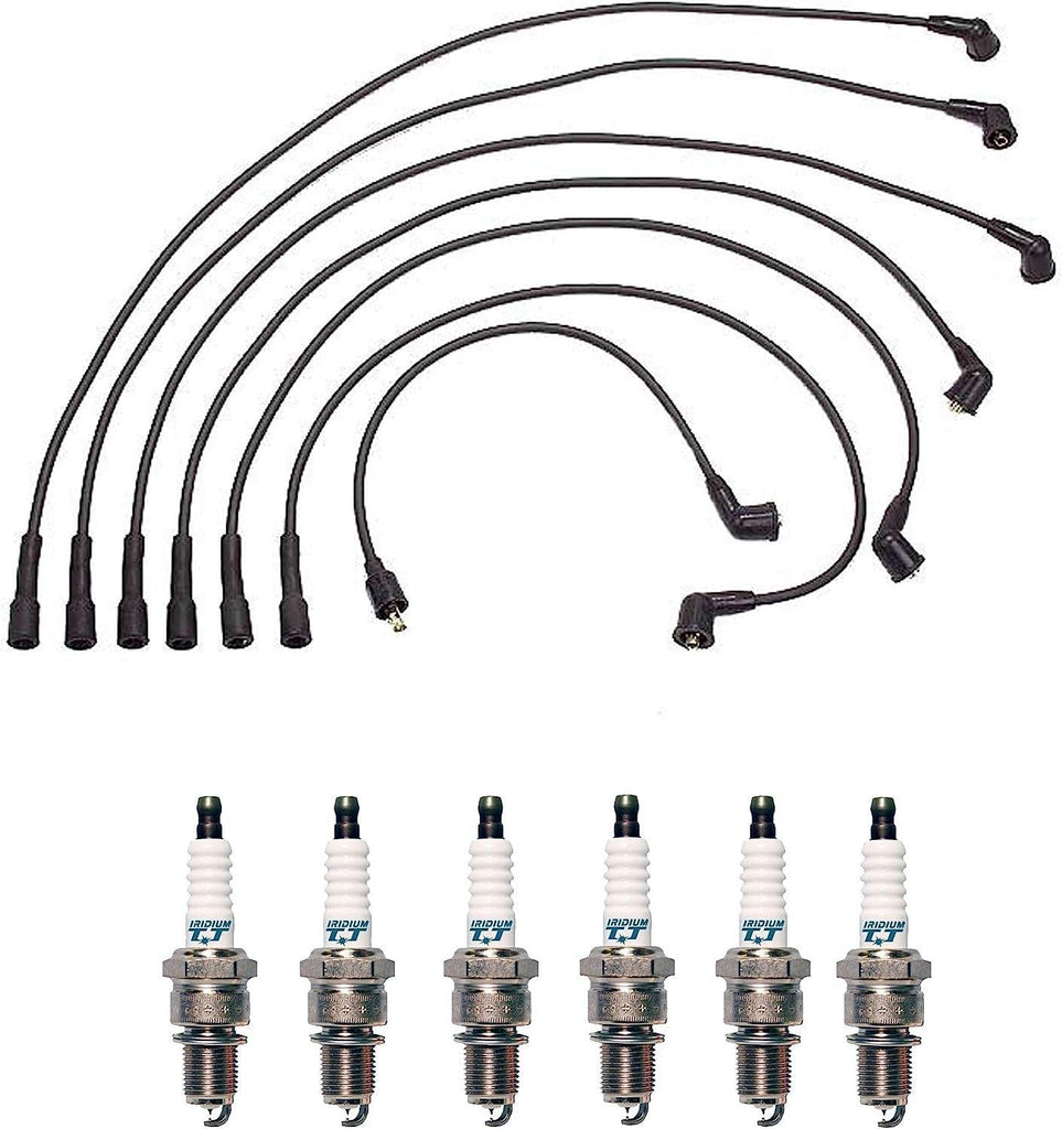 Denso Wire Set 7Mm & 6 Iridium TT Spark Plugs 0.040 Kit for Nissan 2.4L 2.8L L6