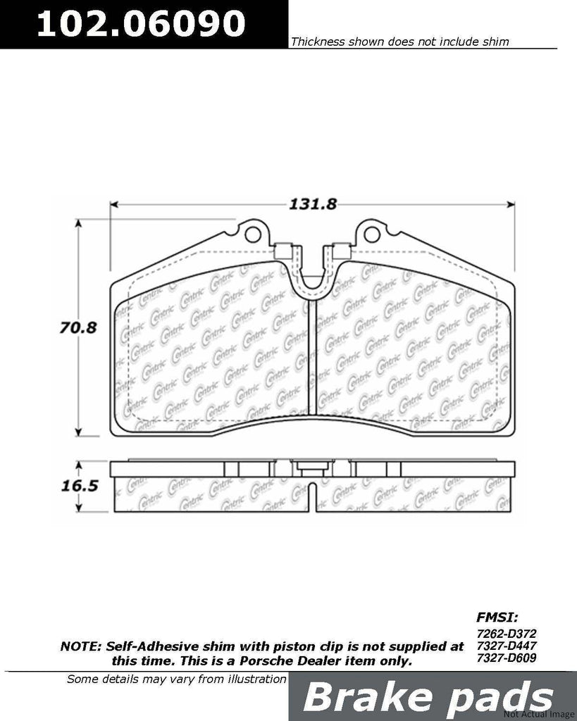 Centric Front Disc Brake Pad for 911, 968, 928, 944 (102.06090)