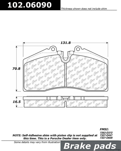 Centric Front Disc Brake Pad for 911, 968, 928, 944 (102.06090)