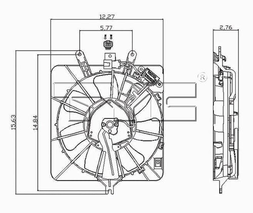 TYC A/C Condenser Fan Assembly for 07-08 Fit 611010