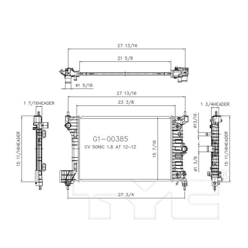 Radiator Fits 2017 Chevrolet Sonic