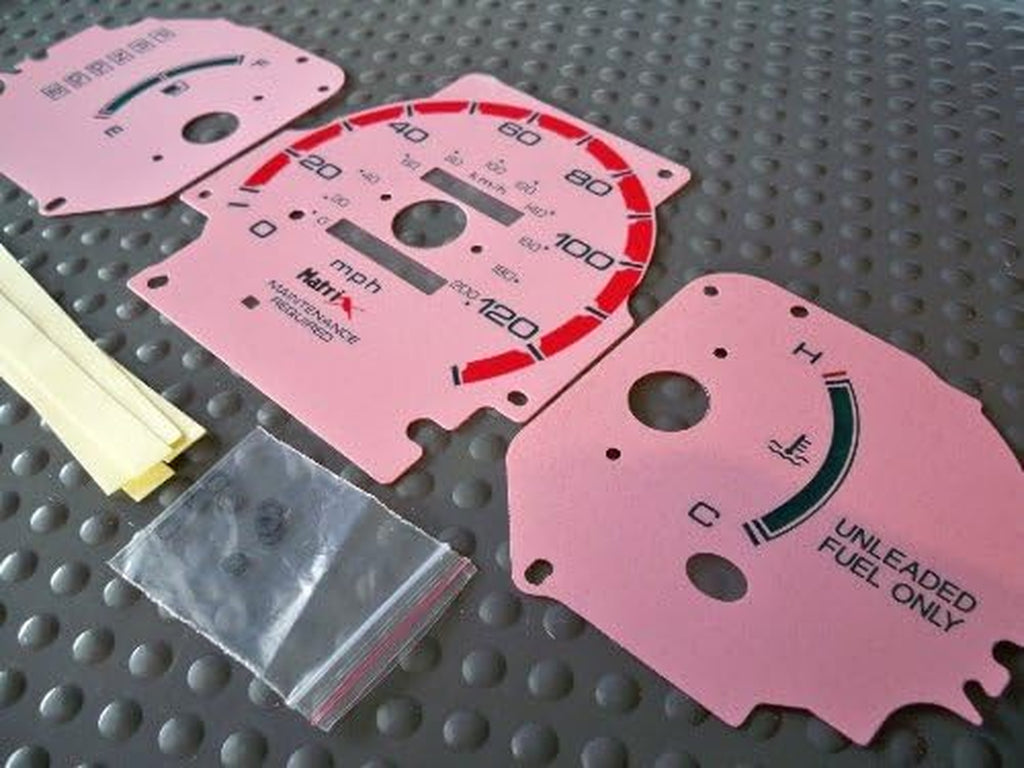 96 97 98 99 00 Honda Civic DX Automatic Transmission at Gauges Cluster Face Red Pink