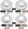 CRK6088 Coated Brake Rotor & Ceramic Brake Pads- Front & Rear