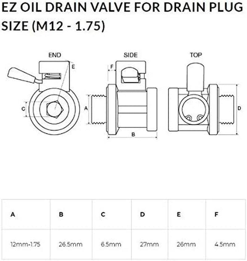 EZ (EZ-107) Silver 12Mm-1.75 Thread Size Oil Drain Valve