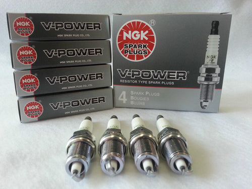 4-New NGK V-Power Copper Spark Plugs BKR6E #6962 Made in Japan