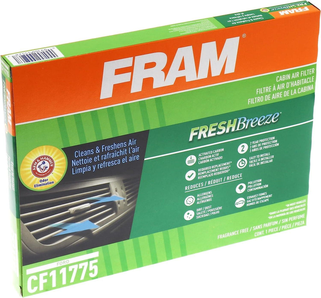 Fresh Breeze Cabin Air Filter with Arm & Hammer Baking Soda, CF11775 for Ford Vehicles