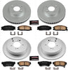 CRK4446 Coated Brake Rotor & Ceramic Brake Pads- Front & Rear