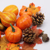 Winemana Thanksgiving Artificial Pumpkins Fall Decorations for Home, 50Pcs Fall Decor- 30 Fall Leaves, 10 Acorns, 2 Pinecones, 8 Fake Pumpkins, Harvest Farmhouse Table Tiered Tray Decorations Set