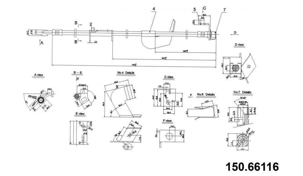 Brake Hydraulic Hose for Express 2500, Express 3500, Savana 2500+More 150.66116